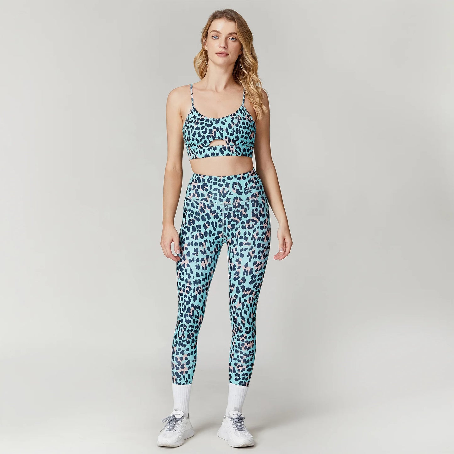 Leopard Print Bra and Leggings Set