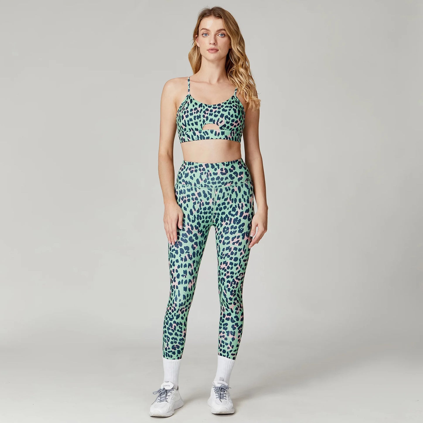 Leopard Print Bra and Leggings Set