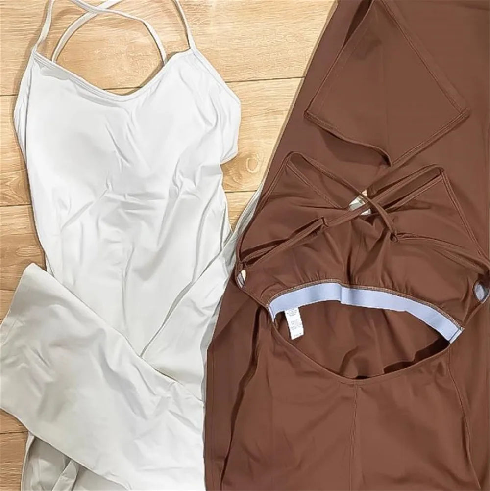 Flared gym jumpsuit