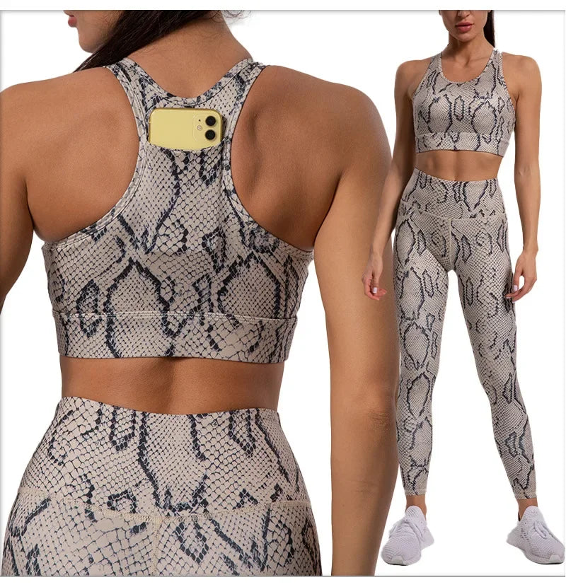 Leopard Print Bra and Leggings Set