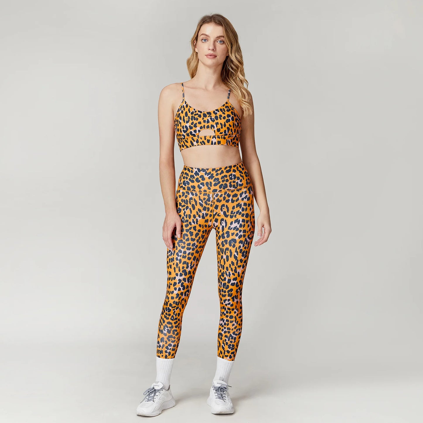Leopard Print Bra and Leggings Set