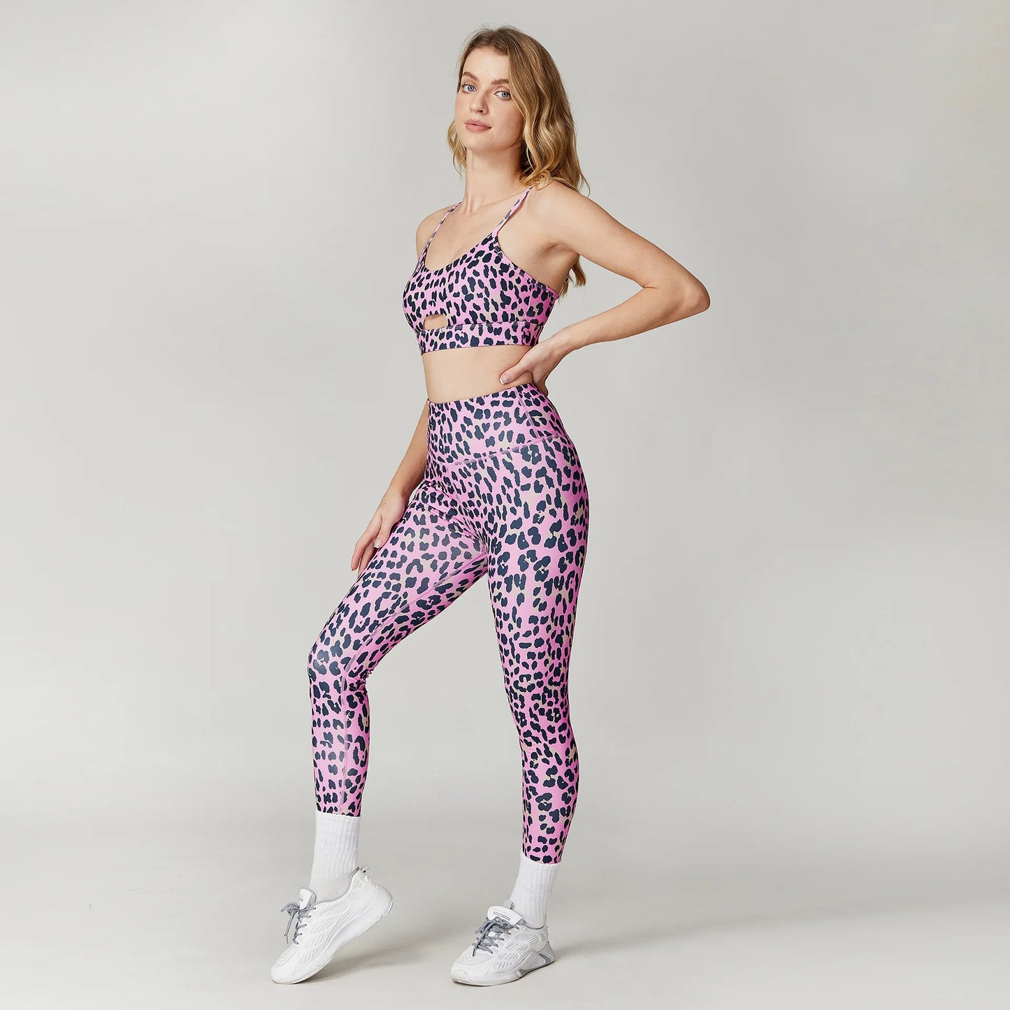 Leopard Print Bra and Leggings Set