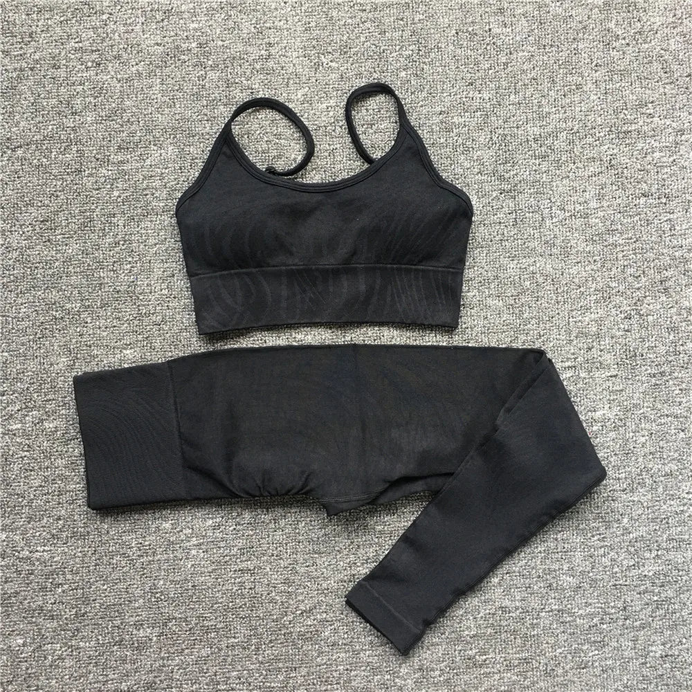 Seamless Zebra print gym set