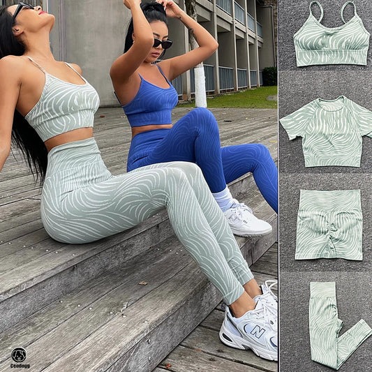 Seamless Zebra print gym set