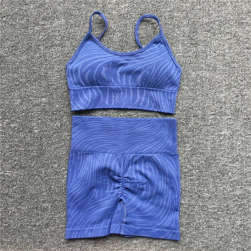 Seamless Zebra print gym set