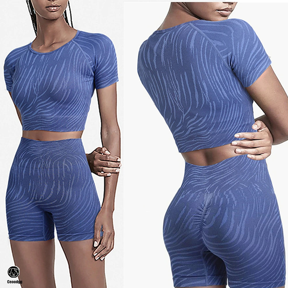 Seamless Zebra print gym set