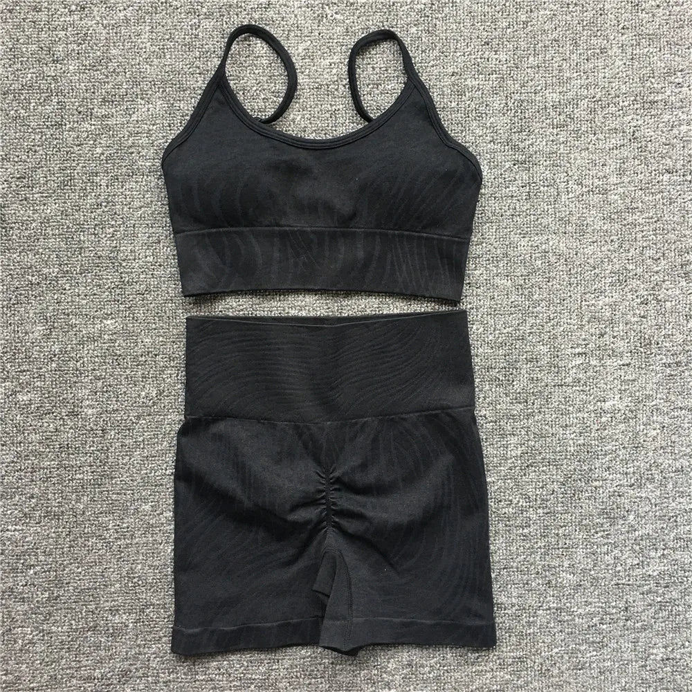 Seamless Zebra print gym set