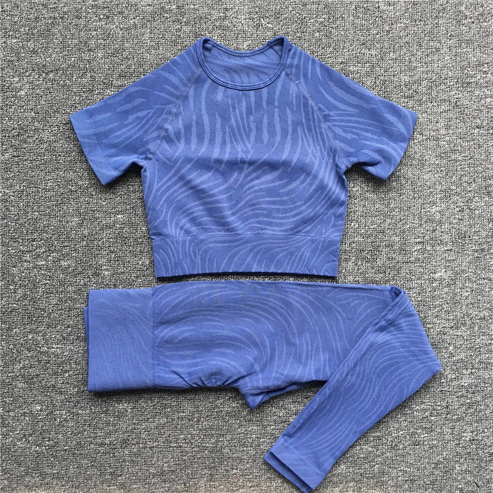 Seamless Zebra print gym set