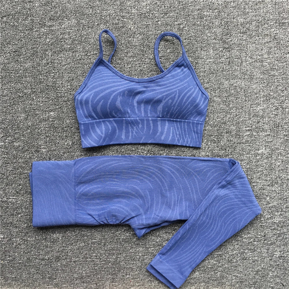 Seamless Zebra print gym set
