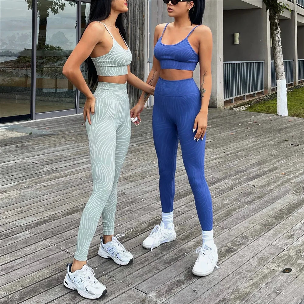 Seamless Zebra print gym set
